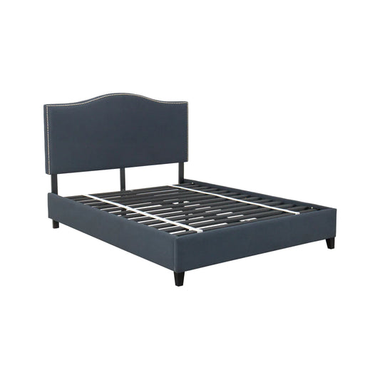 Navy Upholstered Platform Bed